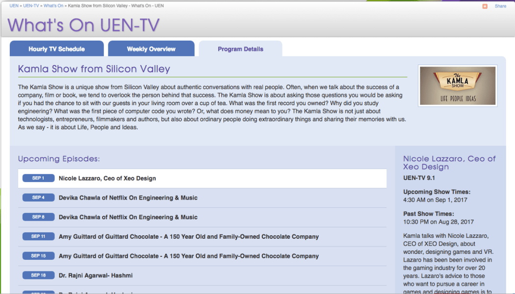 UEN TV airs The Kamla Show