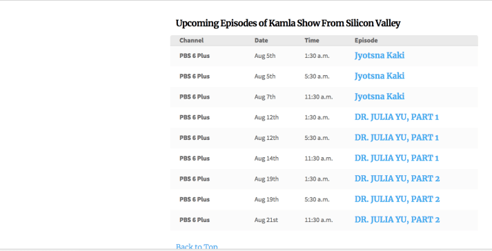Arizona Public Media Schedule for The Kamla Show