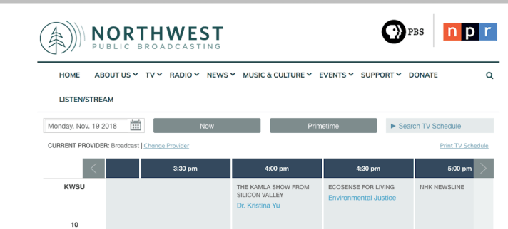 The Kamla Show on KWSU PBS Station in Pullman, WA